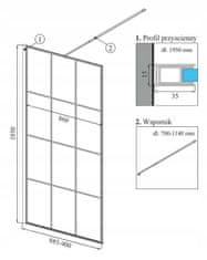Calani Tuš zaslon Calani Soleo 90