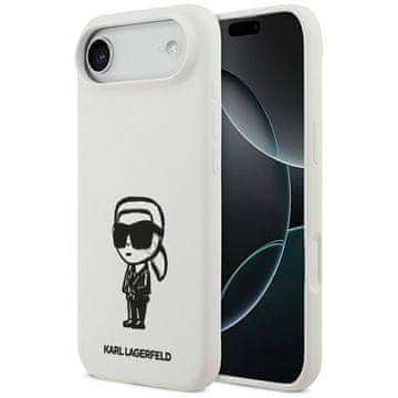 Karl Lagerfeld Karl, molim te. LAGERFELD maskica za IPHONE 17 Air kompatibilan iz MagSafe KLHMP17MSKIGROH (Silicone W/ KL Sketch &amp; Logo) bijela