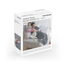 InnovaGoods Električna Deka Heklet Bijela Siva 130 x 180 cm 160 W