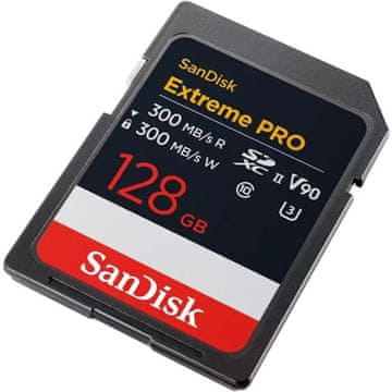 SanDisk Extreme PRO 128GB SDXC memorijska kartica, 300MB/s čitanje/pisanje, 8K, V90, UHS-II