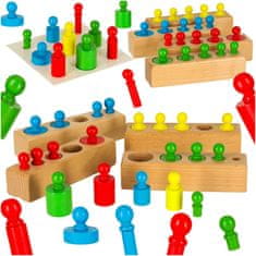 Ikonka Aga Montessori drvene cilindrične utege Šarene