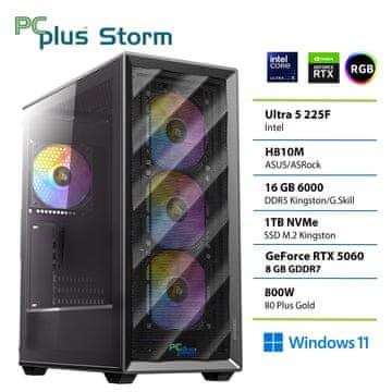 PCplus Storm Core Ultra 5 225F 16GB 1TB SSD RTX 5060 8GB Windows 11 Home gaming stolno računalo