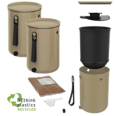 Skaza Kuhinjski komposter Bokashi Organko 2, 2x 9,6l, cappuccino (100895)
