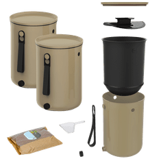 Skaza Kuhinjski komposter Bokashi Organko 2, 2x 9,6l, cappuccino (100895)