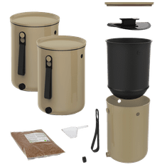 Skaza Kuhinjski komposter Bokashi Organko 2, 2x 9,6l, cappuccino (100895)