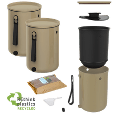 Skaza Kuhinjski komposter Bokashi Organko 2, 2x 9,6l, cappuccino (100895)