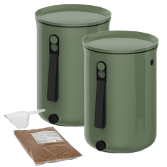Skaza Kuhinjski komposter Bokashi Organko 2, 2x 9,6l, maslina (100889)