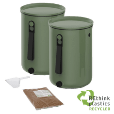 Skaza Kuhinjski komposter Bokashi Organko 2, 2x 9,6l, maslina (100889)