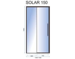 REA Vrata tuša SOLAR BLACK MAT 150