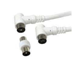 GBC Kon.El.Co. antenski kabel + 9.5mm m/m adapter, high-quality, bijeli, 1.5m