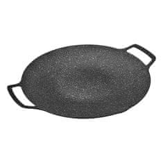 Netscroll Inovativna žar‑ponva bez prijanjanja, okrugla žar ponva 32 cm, ponva za grill, za meso, ribu i povrće, za plin, drveni ugljen i elektriku, NoStickPan