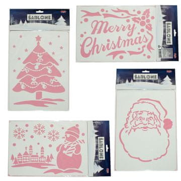 Denis Božićne naljepnice za staklo, 30x22 cm, sorto