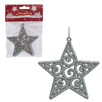 Denis Božićna Zvijezda srebrna 10 cm 2/1 pak
