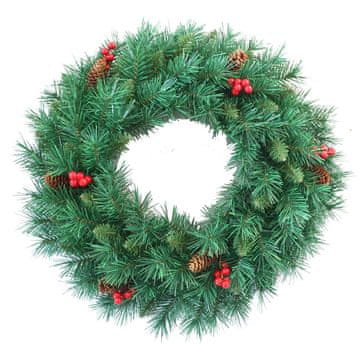 Denis Božićni vijenac za vrata, zeleni, češeri, bobice, 30 cm