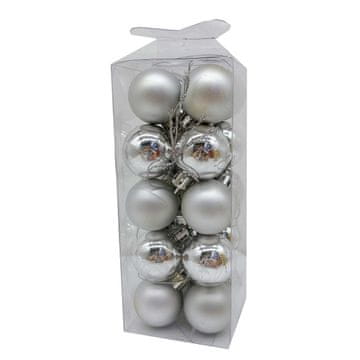Denis Božićne kuglice, 3 cm, 20 kom/pak, srebrne