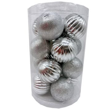 Denis Božićne kuglice, 6 cm, 16 kom/pak, srebrne