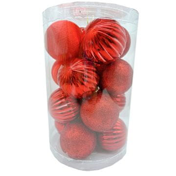 Denis Božićne kuglice, 6 cm, 16 kom/pak, crvena