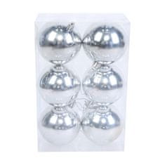 Denis Božićne kuglice, 8 cm, 6 kom/pak, srebrne