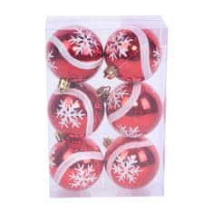 Denis Božićne kuglice, 8 cm, 6 kom/pak, crvene
