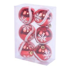 Denis Božićne kuglice, 8 cm, 6 kom/pak, crvene