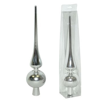 Denis Vrh za božićno drvce srebrni 25 cm, oblik kugle-kupole