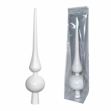 Denis Vrh za božićno drvce bijeli 25 cm, oblik kugle-kupole