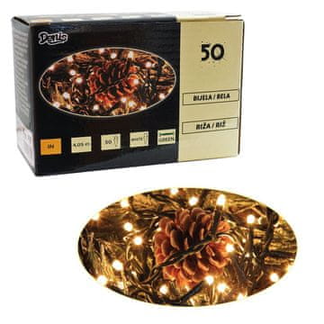 Denis 50 lampica, riža, bijelo svjetlo