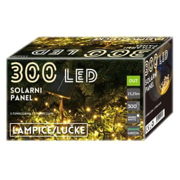 Denis 300 LED, solarni panel, 14.95 m, na baterije
