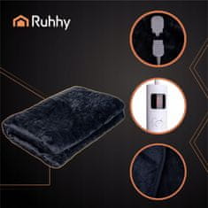 Ruhhy Električna periva grijaća deka od 85 W, 180 x 130 cm, crna