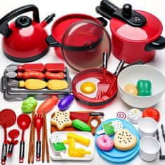 JOJOY® Dječji kuhinjski set, igračke kuhinja od 69 dijelova s priborom i hranom za kreativnu igru | KITCHISET