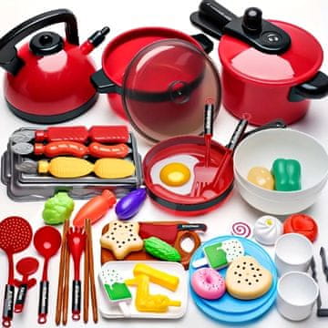JOJOY® Dječji kuhinjski set, igračke kuhinja od 69 dijelova s priborom i hranom za kreativnu igru | KITCHISET