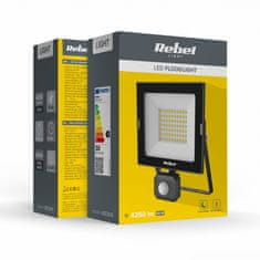 Rebel TOOLS 50W vanjski LED reflektor crni 6500K IP44 sa senzorom pokreta