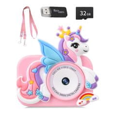 MG DC101 Unicorn dječja kamera + 32GB kartica, ružičasta