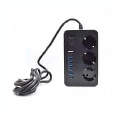 Andowl 2 m 3 x 220 V + 6 x USB razdjelnik MAX 3000 W
