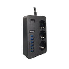 Andowl 2 m 3 x 220 V + 6 x USB razdjelnik MAX 3000 W
