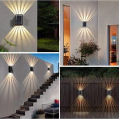 HOME & MARKER® Solarna zidna LED svjetiljka, vodootporna vanjska rasvjeta s automatskim paljenjem za vrt i terasu | ORALUMI, bijela