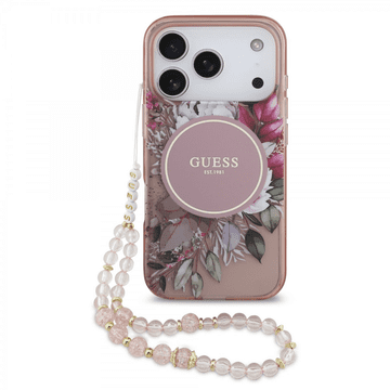 Guess Originalna maskica za iPhone 17 Pro - MagSafe - Cvjetovi ružičasta - GUHMP17LHFWBRCESP