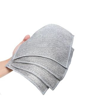 Netscroll Krpe za čišćenje, bez ogrebotina, za tvrdokornu prljavštinu, kuhinjske krpe za mokro ili suho čišćenje, univerzalne za kuhinju i kupaonicu, set 4 komada, SteelCloths