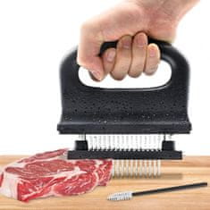 HOME & MARKER® Omekšivač mesa, kuhinjski tenderizer s 48 nehrđajućih oštrica za mariniranje i pripremu roštilja | TENDOMEAT