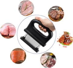 HOME & MARKER® Omekšivač mesa, kuhinjski tenderizer s 48 nehrđajućih oštrica za mariniranje i pripremu roštilja | TENDOMEAT