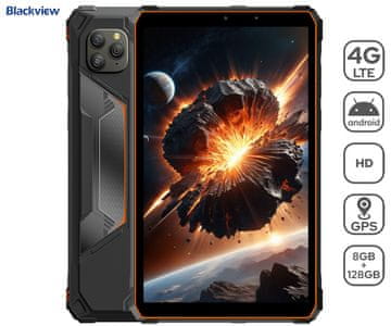 Blackview Robusni tablet ACTIVE 5, 4G, 8GB + 128GB, Android, 6600mAh, BT, crno-narančasti