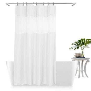 HOME & MARKER® Dvostruka zavjesa za tuširanje, vodootporna kupaonska zavjesa protiv prskanja s prozirnim dijelom | CURTELLE
