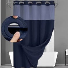 HOME & MARKER® Dvostruka zavjesa za tuširanje, vodootporna kupaonska zavjesa protiv prskanja s prozirnim dijelom | CURTELLE, plava