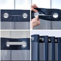 HOME & MARKER® Dvostruka zavjesa za tuširanje, vodootporna kupaonska zavjesa protiv prskanja s prozirnim dijelom | CURTELLE, plava