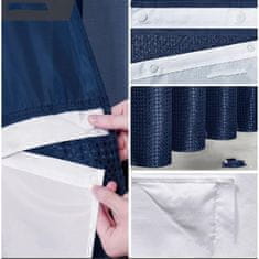 HOME & MARKER® Dvostruka zavjesa za tuširanje, vodootporna kupaonska zavjesa protiv prskanja s prozirnim dijelom | CURTELLE, plava