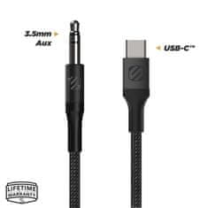 Scosche HookUp Premium 3.5 mm pleteni audio kabel za USB-C uređaje, 1.0M, sivi