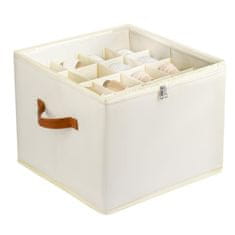 HOME & MARKER® Organizator za cipele, sklopiva kutija za obuću s pretincima i prozirnim pokrovom za uredno pohranjivanje | SHOVERA, bež