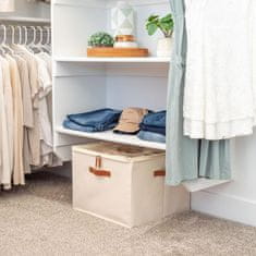 HOME & MARKER® Organizator za cipele, sklopiva kutija za obuću s pretincima i prozirnim pokrovom za uredno pohranjivanje | SHOVERA, bež