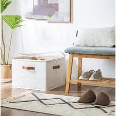 HOME & MARKER® Organizator za cipele, sklopiva kutija za obuću s pretincima i prozirnim pokrovom za uredno pohranjivanje | SHOVERA, bež