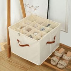 HOME & MARKER® Organizator za cipele, sklopiva kutija za obuću s pretincima i prozirnim pokrovom za uredno pohranjivanje | SHOVERA, bež